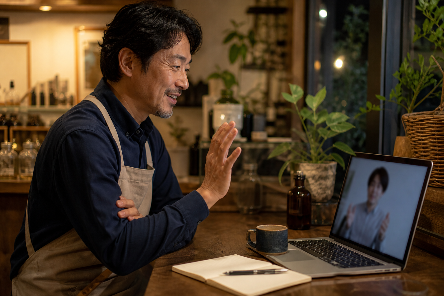 オンラインで相談する店舗オーナー