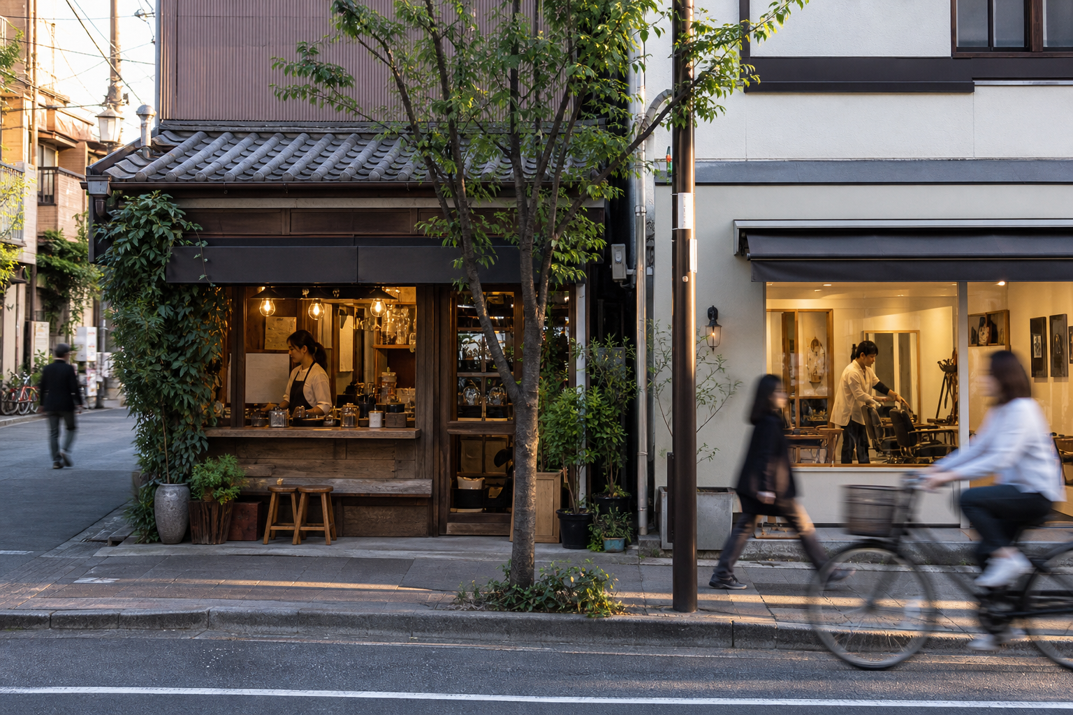 地域の小さな店舗が並ぶ商店街